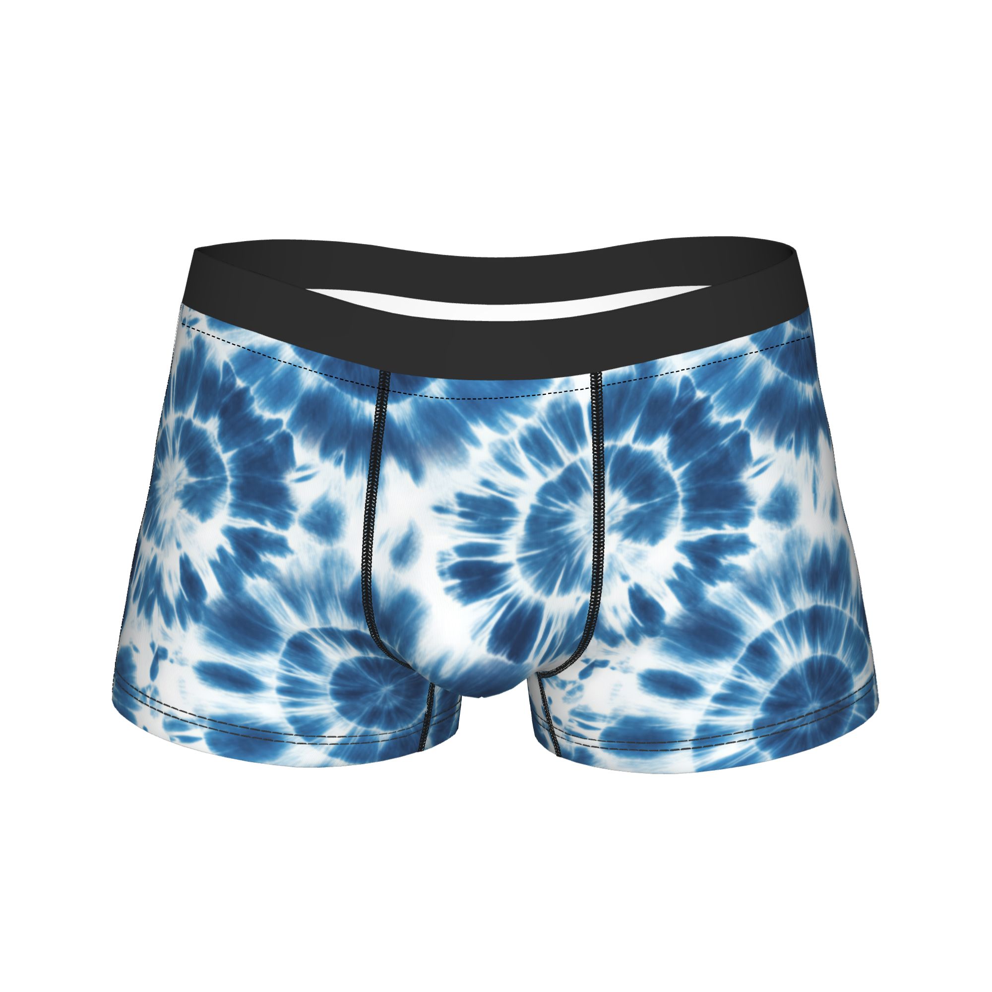 Shibori Tie Dye - กางเกงบ็อกเซอร์ลายไทได ชิโบริ ไร้รอยต่อ คุณภาพสูง สำหรับผู้ชาย ยืดหยุ่นได้