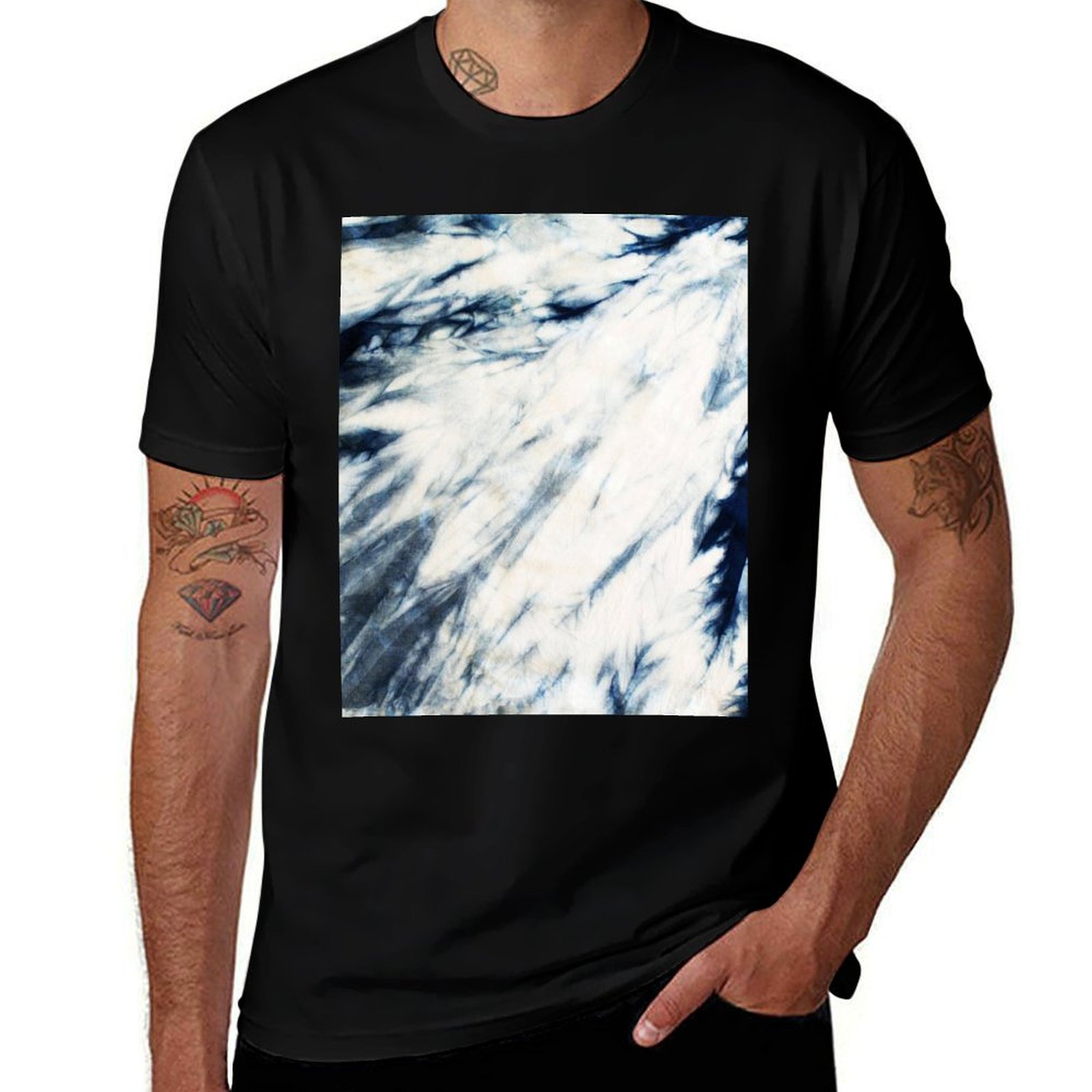 Shibori Tie Dye - เสื้อยืดชิโบริ อินดิโก มาร์เบิล ไท ได ลายมาร์เบิล