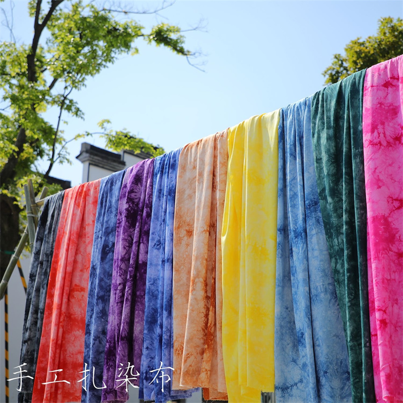 Shibori Tie Dye - ผ้าเรยอนลายโบฮีเมียนชิบอริ 1 เมตร ลายพิมพ์แบบชาติพันธุ์ สำหรับผ้ารองโต๊ะ ผ้าแขวนผนัง