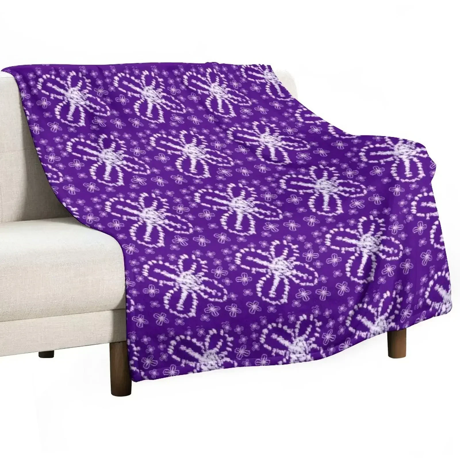 Shibori Tie Dye - ผ้าห่มลายดอกไม้สไตล์ชิโบริแบบย้อมสีครามสมัยใหม่ ผ้าห่มนุ่มพิเศษแสนสบายสำหรับงีบหลับ