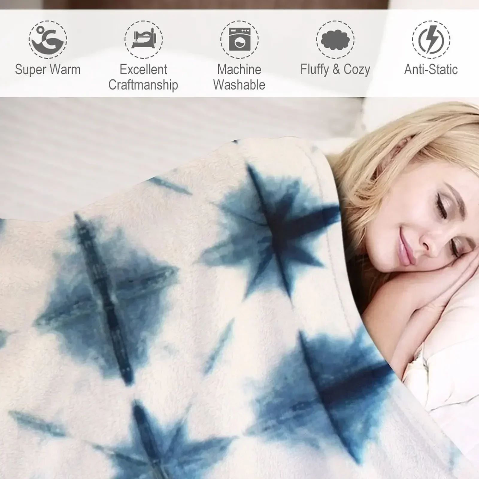 ผ้าห่มทินท์อินดิโก้ลายมัดย้อมช - Shibori Tie Dye บทวิจารณ์และราคา