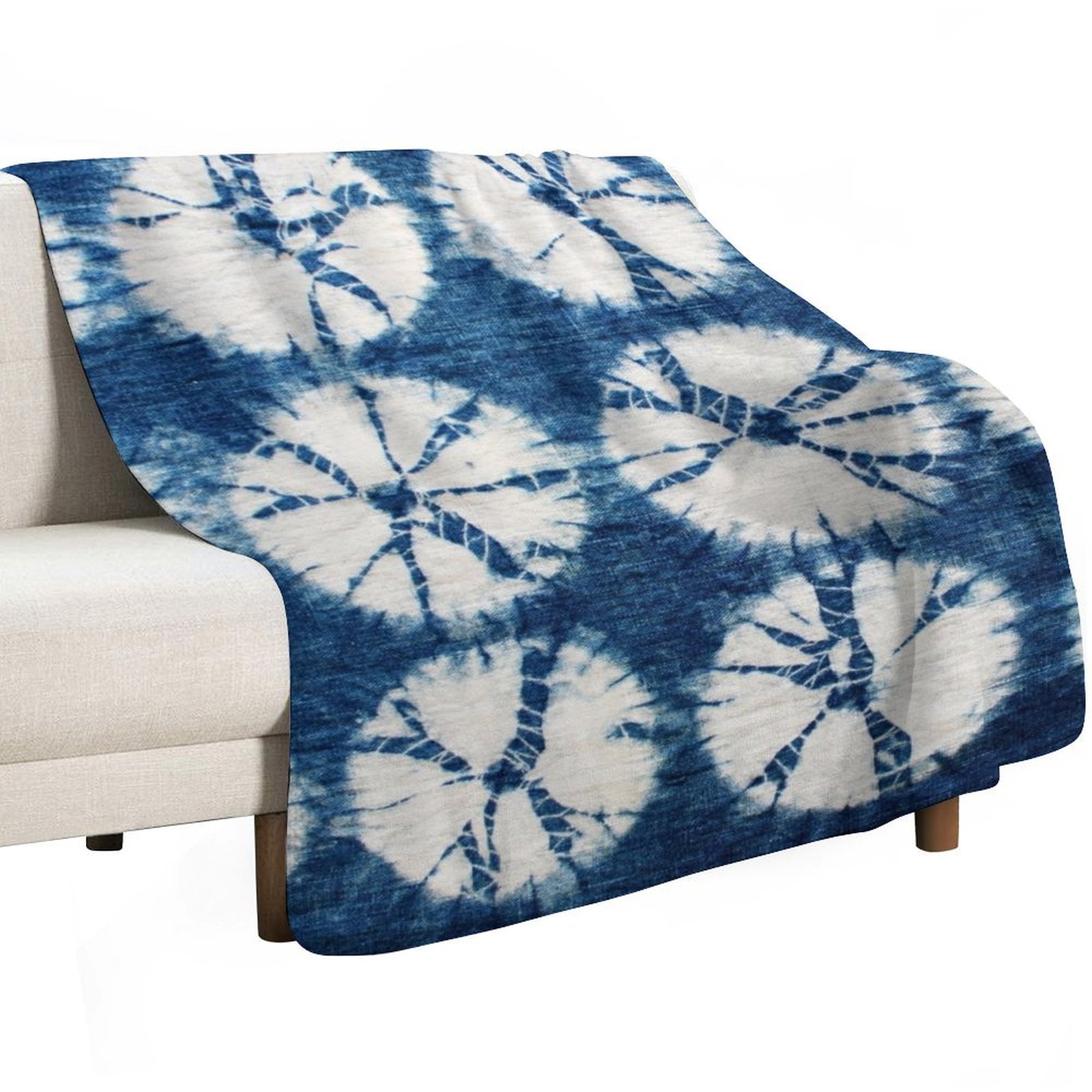 ผ้าห่มลายวงกลมชิโบริ สีคราม ผ้ - Shibori Tie Dye บทวิจารณ์และราคา