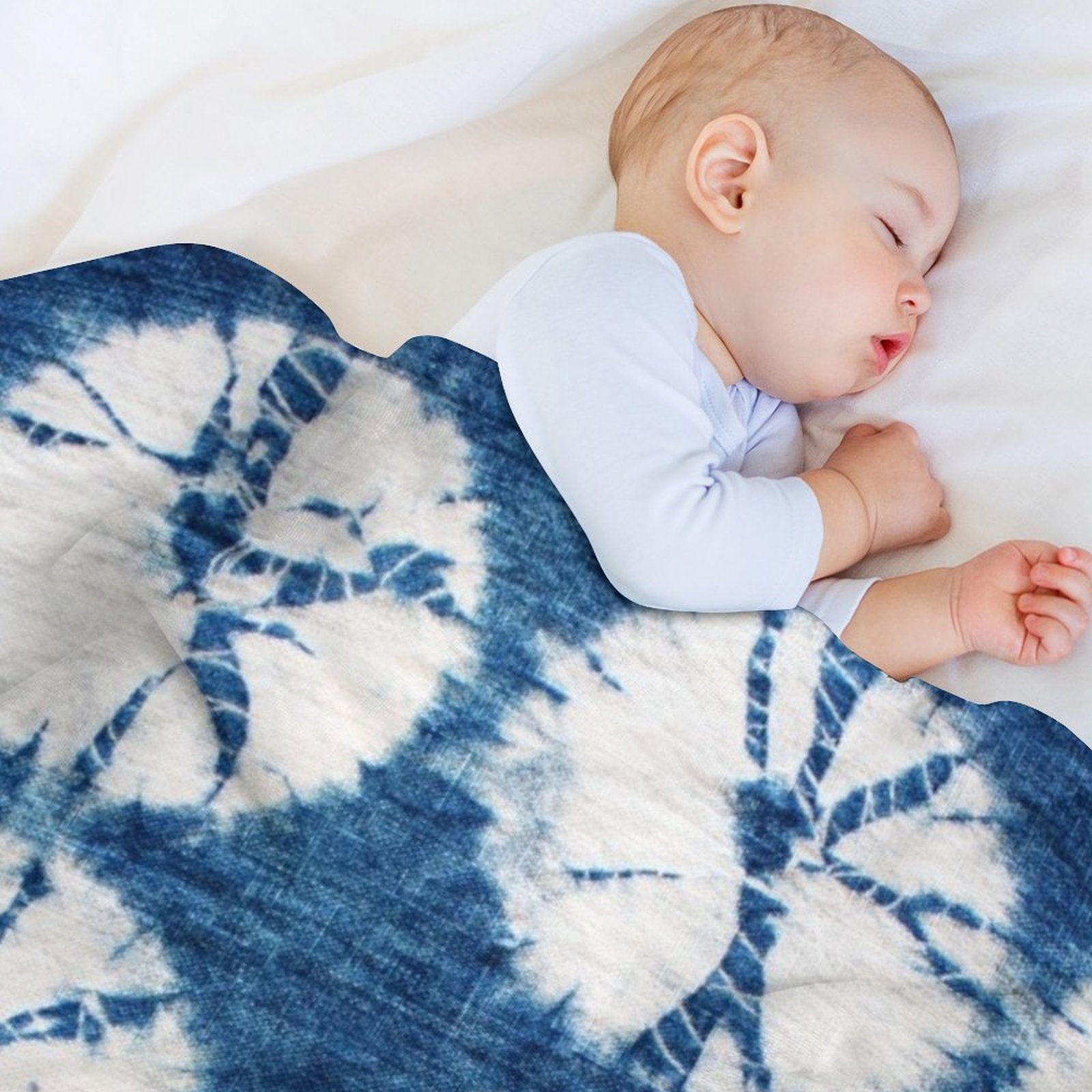ผ้าห่มลายวงกลมชิโบริ สีคราม ผ้ - Shibori Tie Dye บทวิจารณ์และราคา