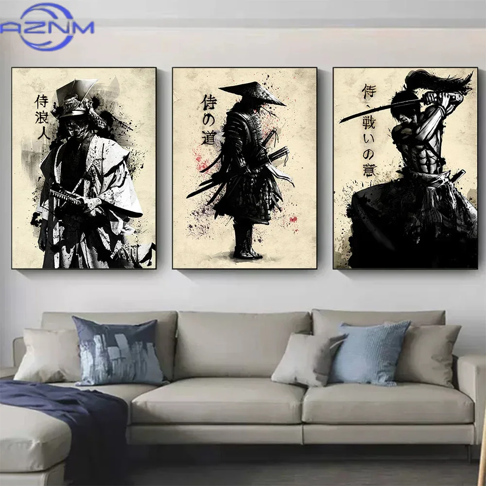 AZNM ภาพวาดบนผืนผ้าใบศิลปะซามู - Japanese Lifestyle Japanese บทวิจารณ์และราคา