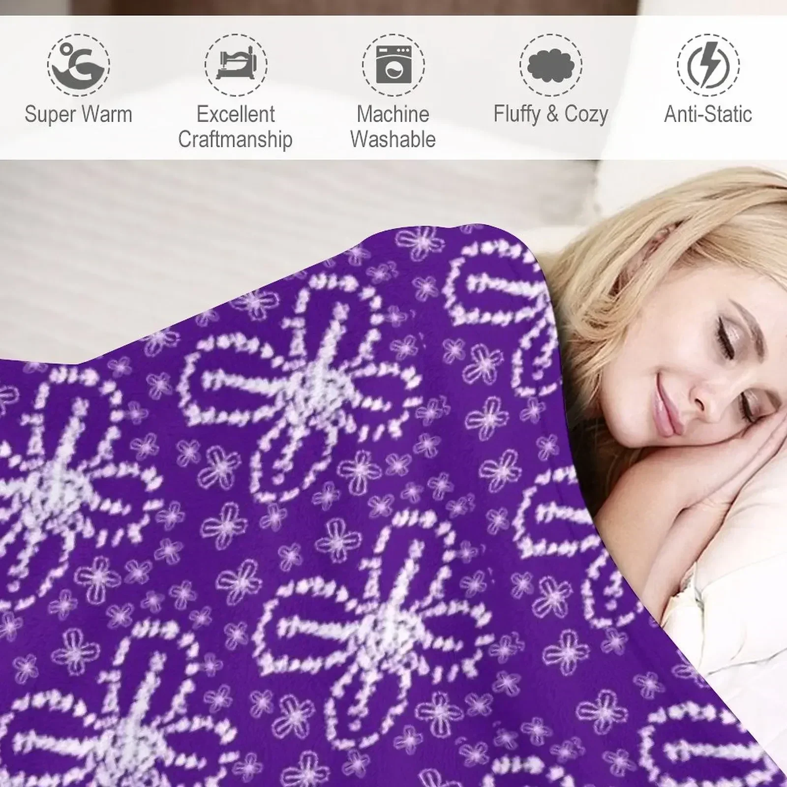 ผ้าห่มลายดอกไม้สไตล์ชิโบริแบบย - Shibori Tie Dye บทวิจารณ์และราคา