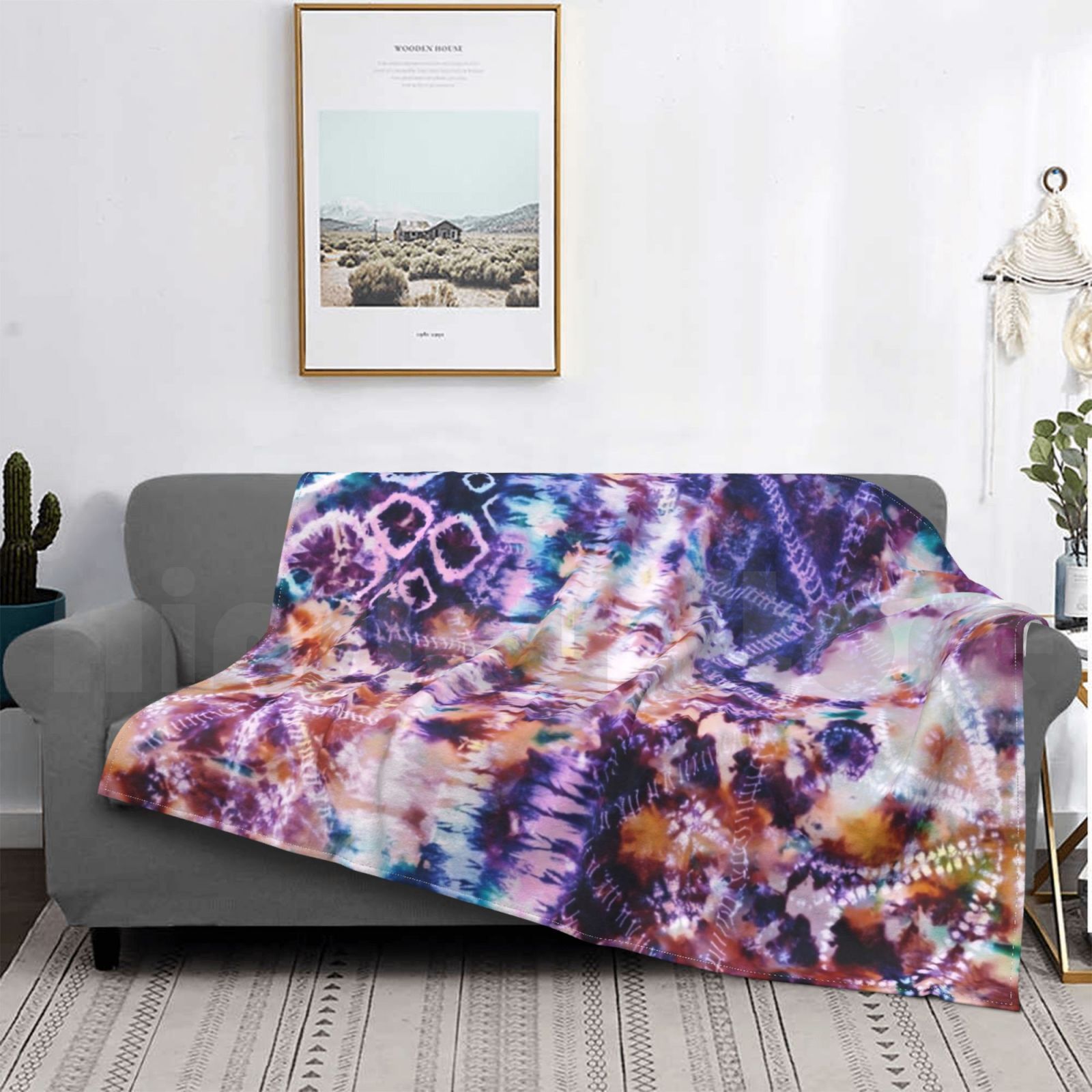 ผ้าห่มลายมัดย้อมชิบอริ ลายทิวท - Shibori Tie Dye บทวิจารณ์และราคา